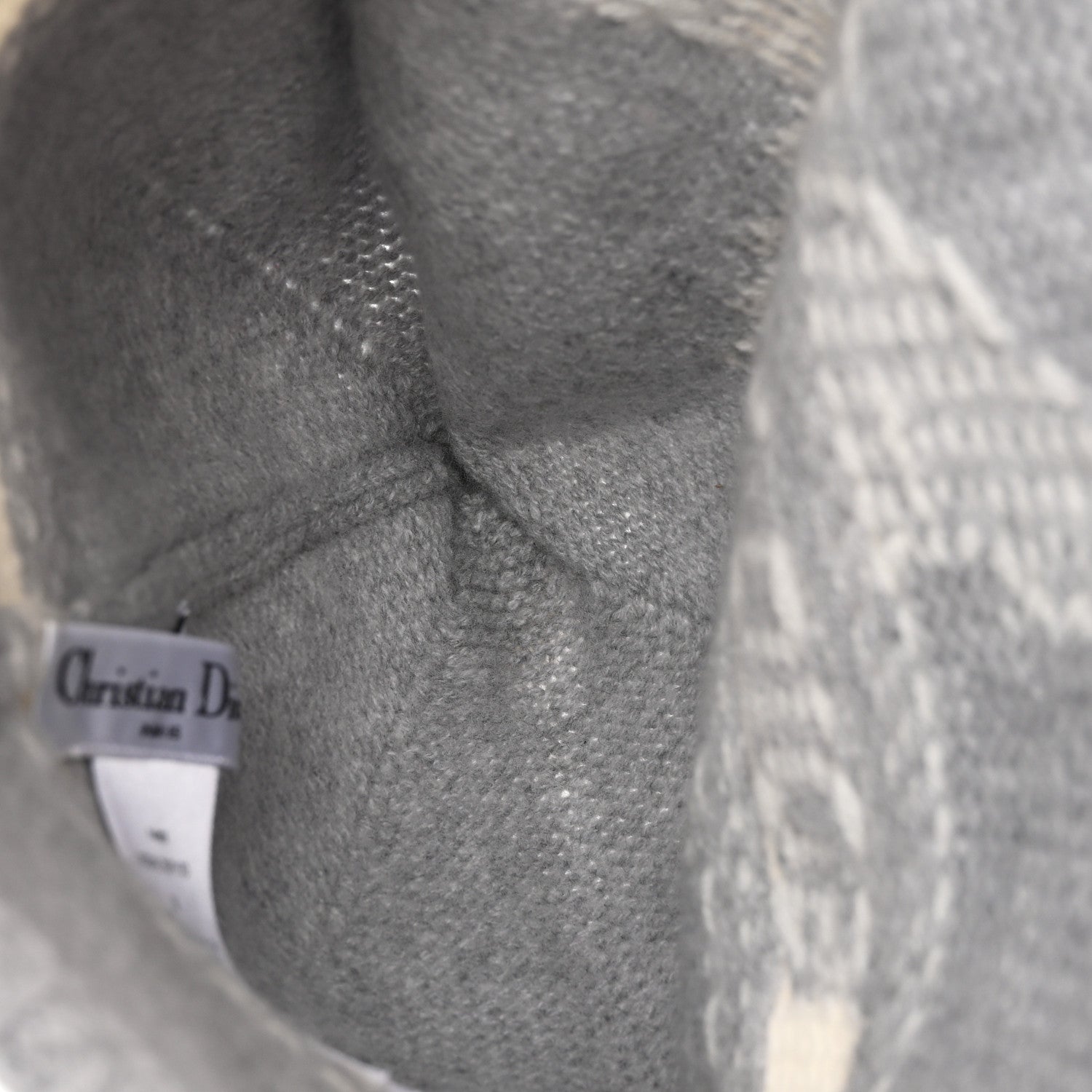Christian Dior Cashmere Wool D-White Beanie Grey White 4 of 6