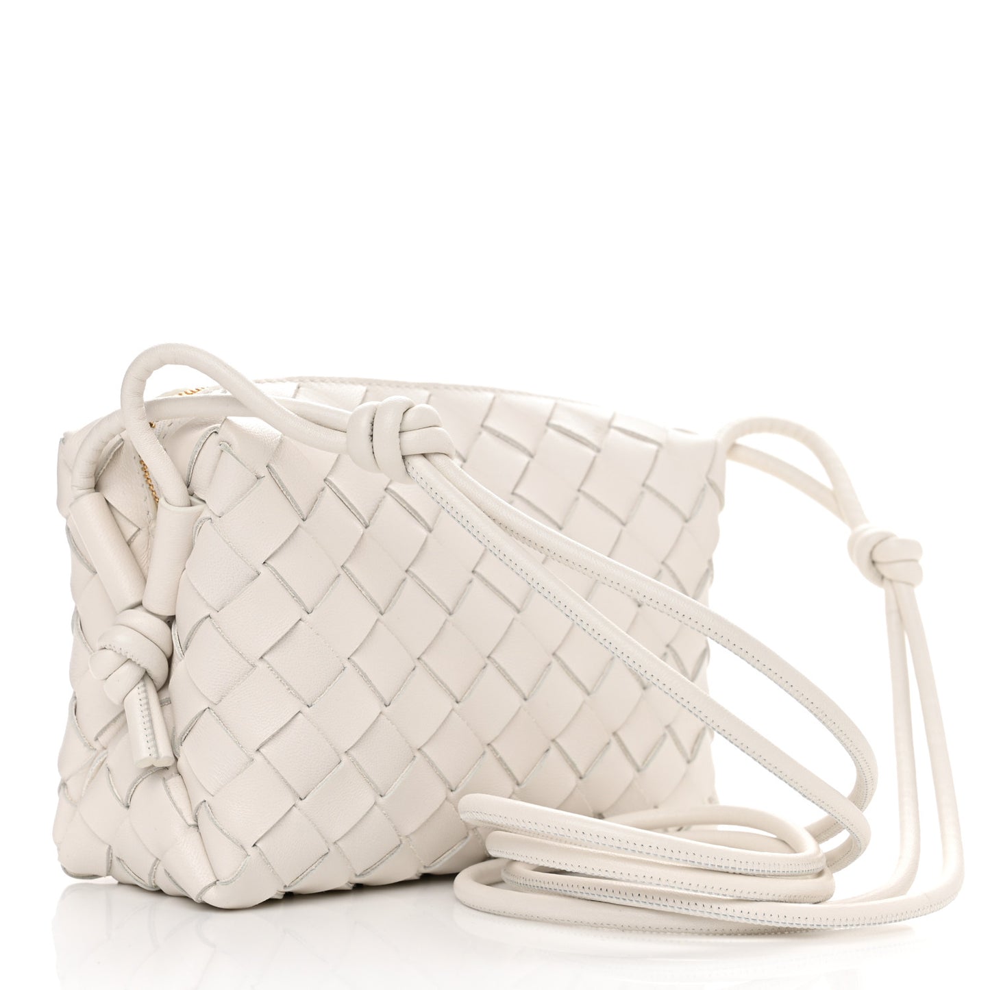 Nappa Intrecciato Mini Loop Camera Bag White