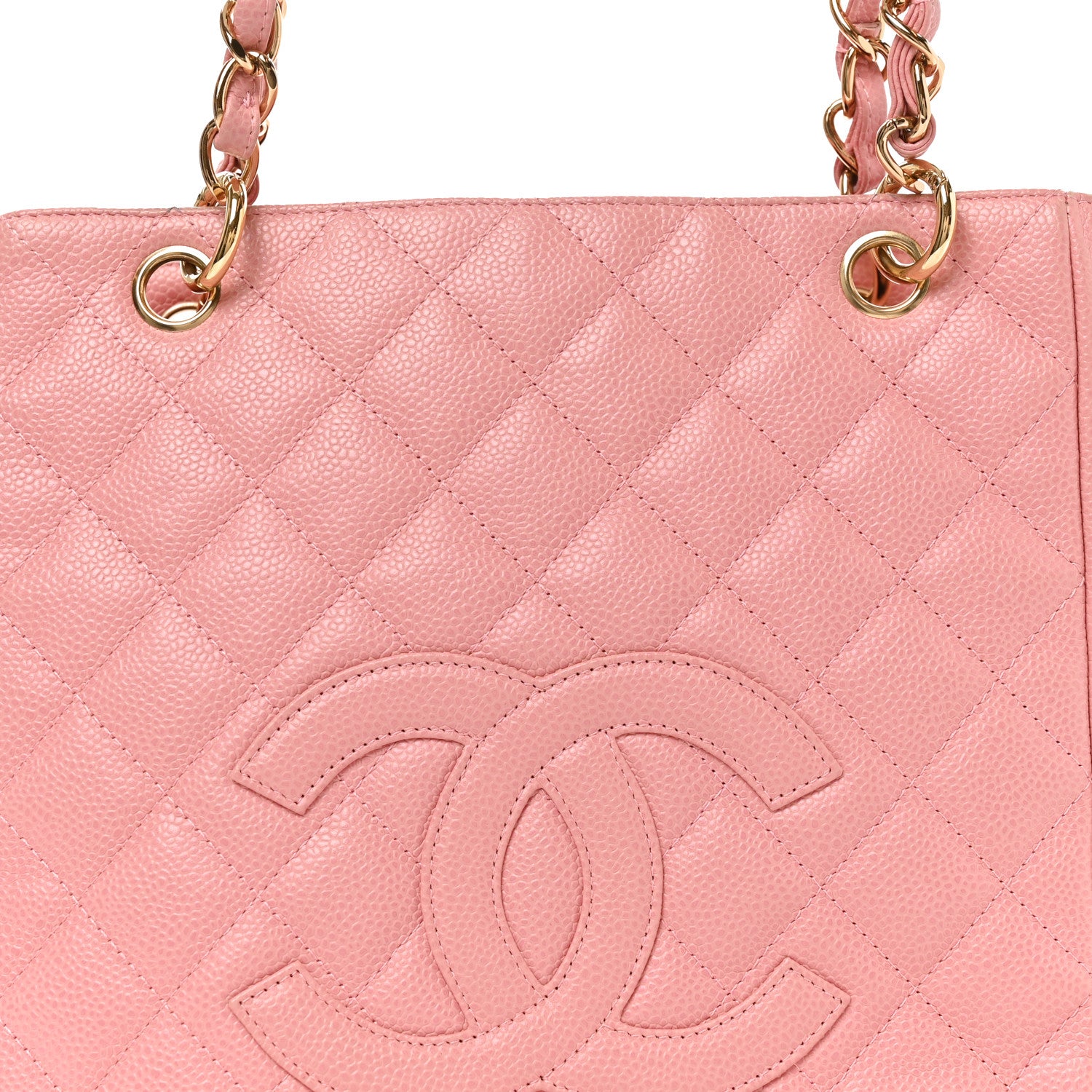 Chanel Caviar Quilted Petit Shopping Tote PST Pink 7 of 9