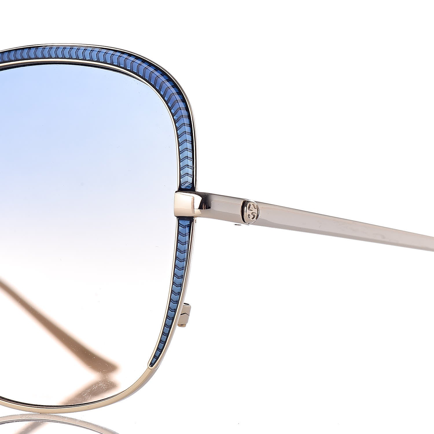Gucci Acetate Oversize Square Frame GG0400S Sunglasses Gold 7 of 7