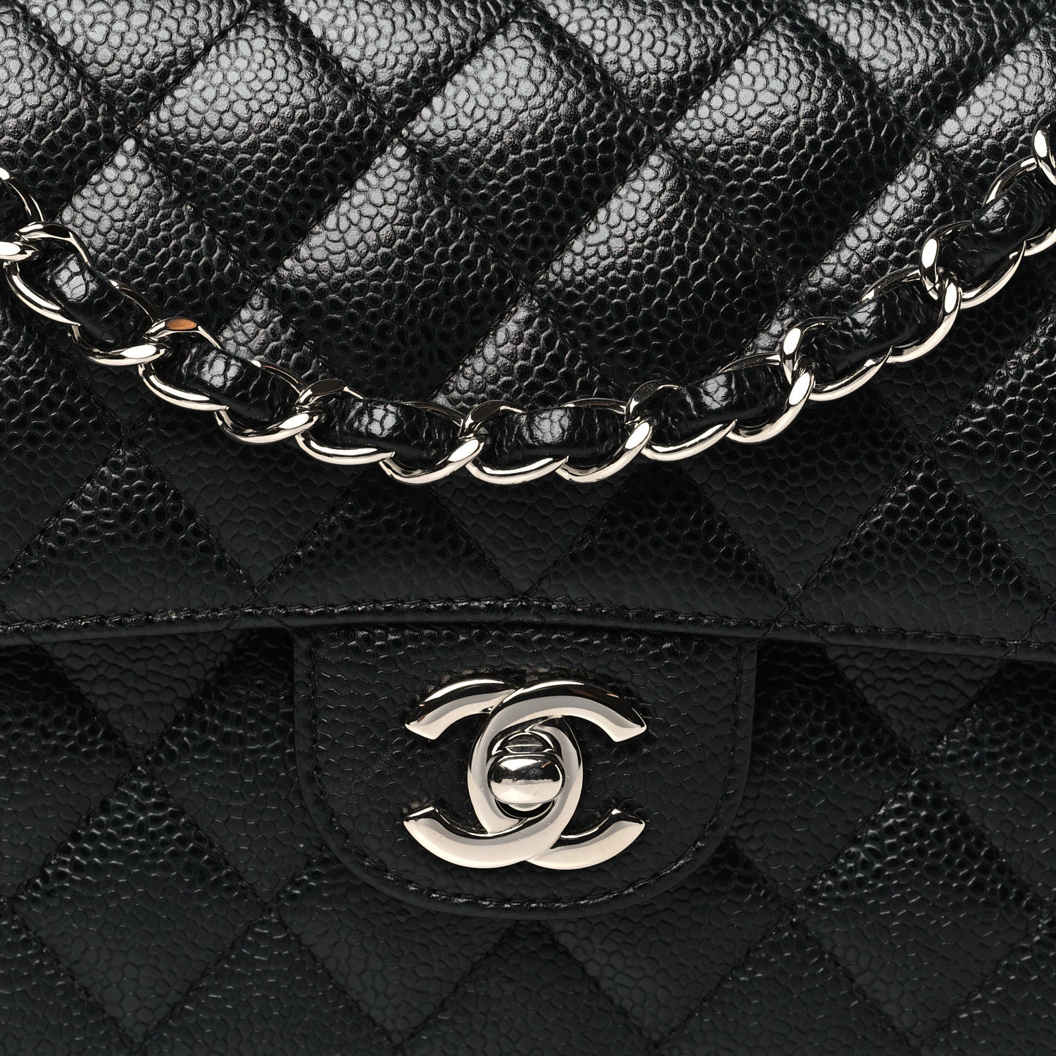 Chanel Caviar Quilted Medium Double Flap Black 8 of 13