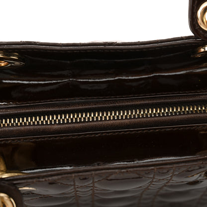 Christian Dior Patent Cannage Medium Lady Dior Dark Brown 12 of 14