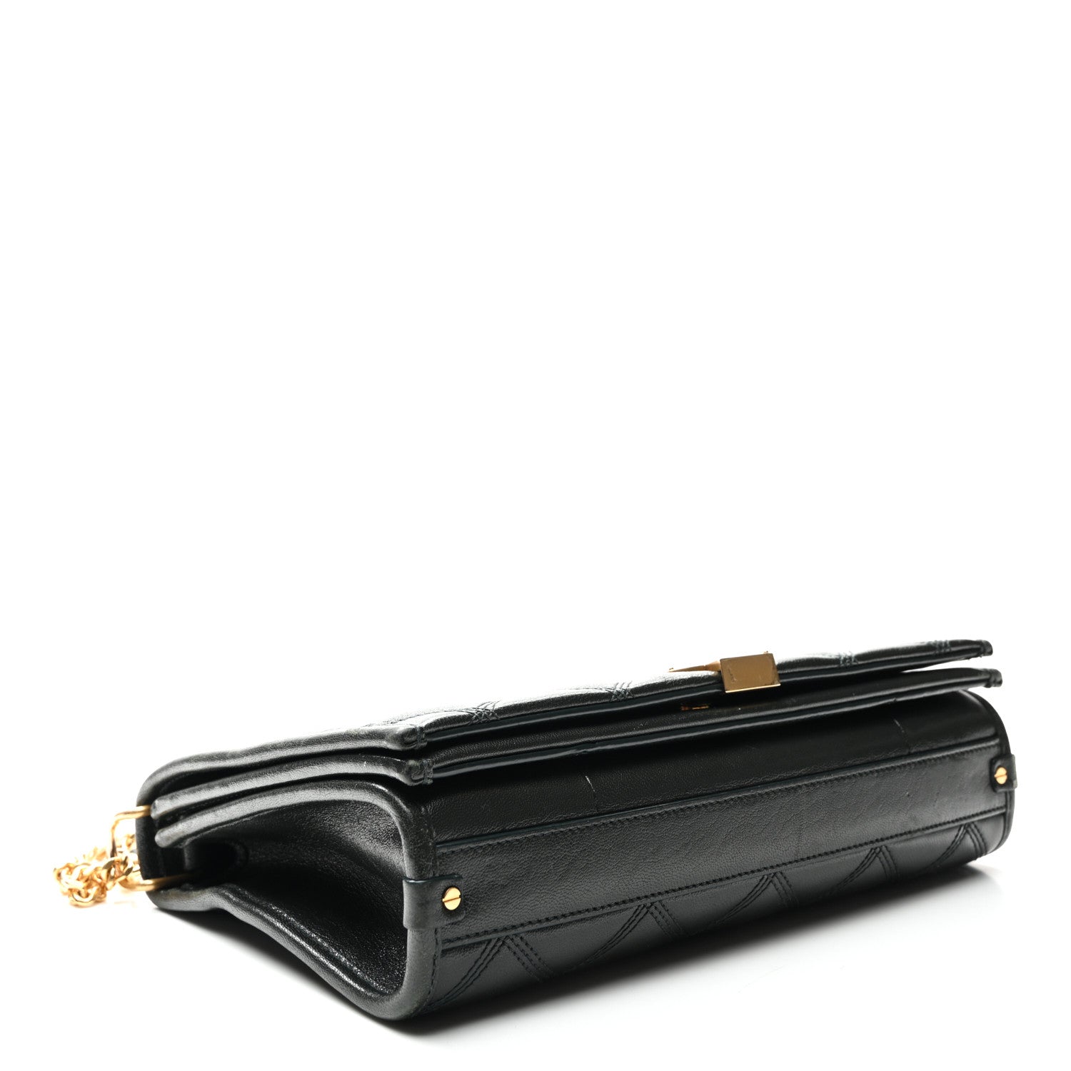 Saint Laurent Lambskin Quilted Mini Becky Chain Bag Vert Fonce 4 of 21