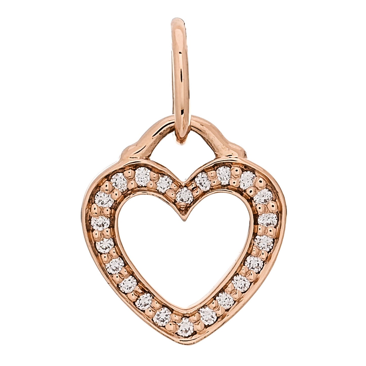 18K Rose Diamond Sentimental Heart Charm