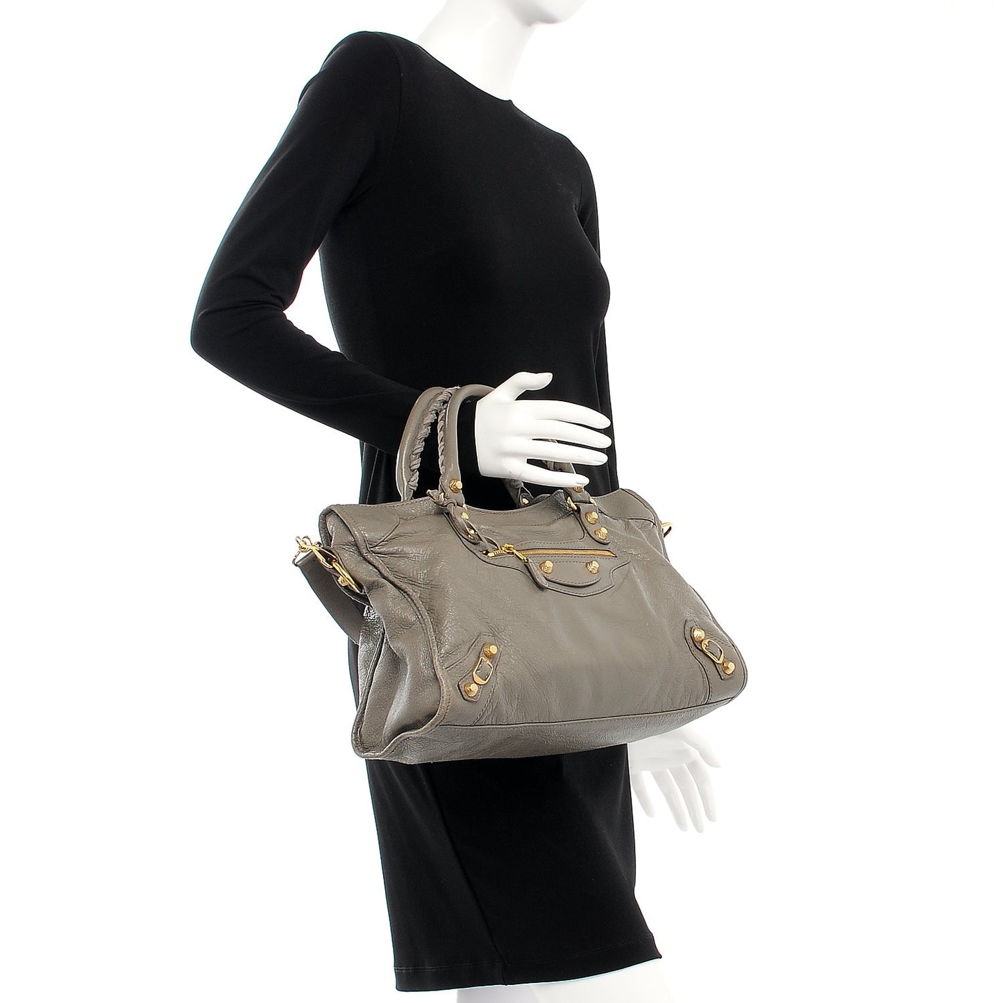 Agneau Giant 12 Gold Hardware City Beige Liege