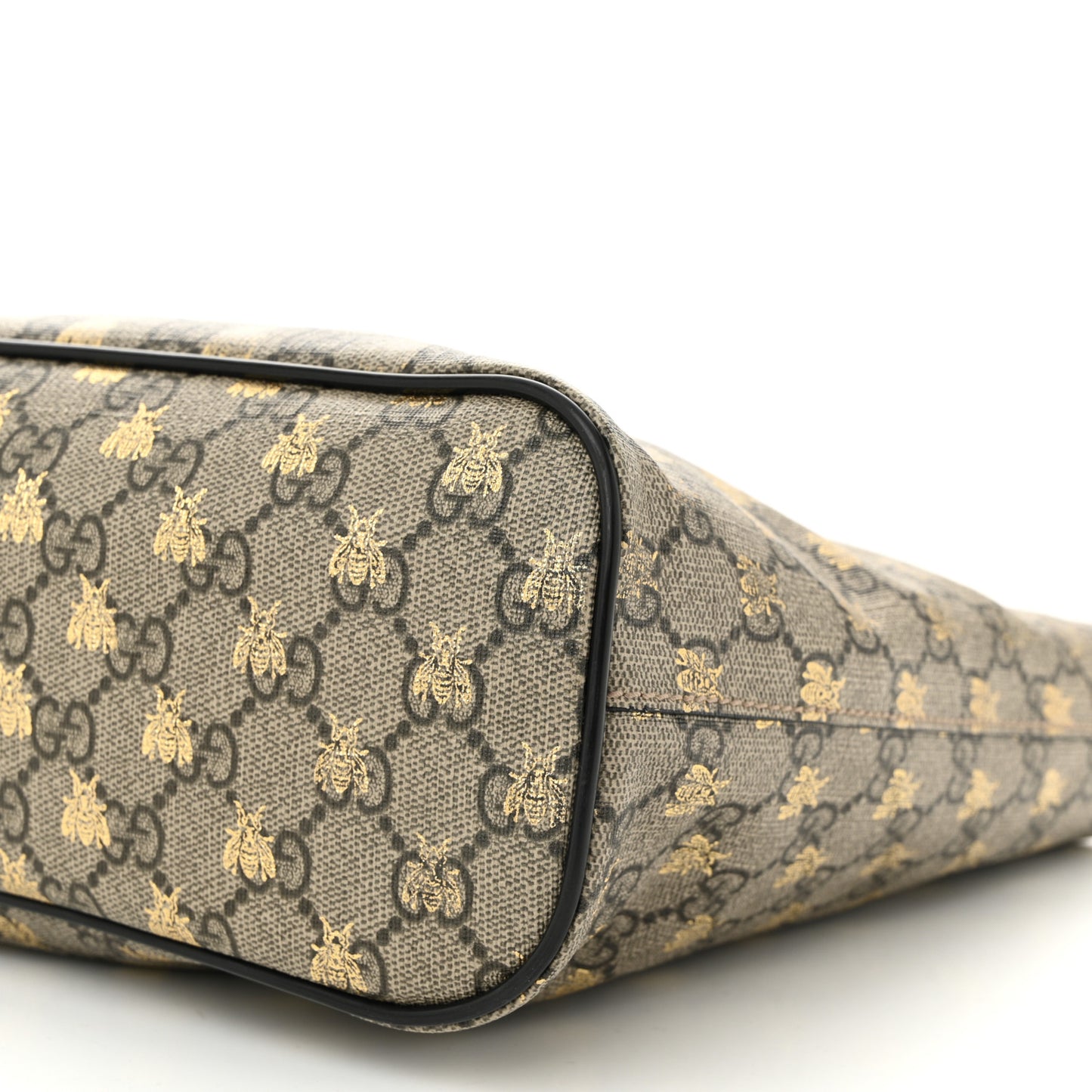 Soft GG Supreme Monogram Bees Small Crossbody Tote Beige Oro Black