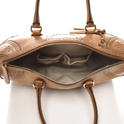 Gucci Calfskin Duilio Brogue Tote Honey 6 of 14