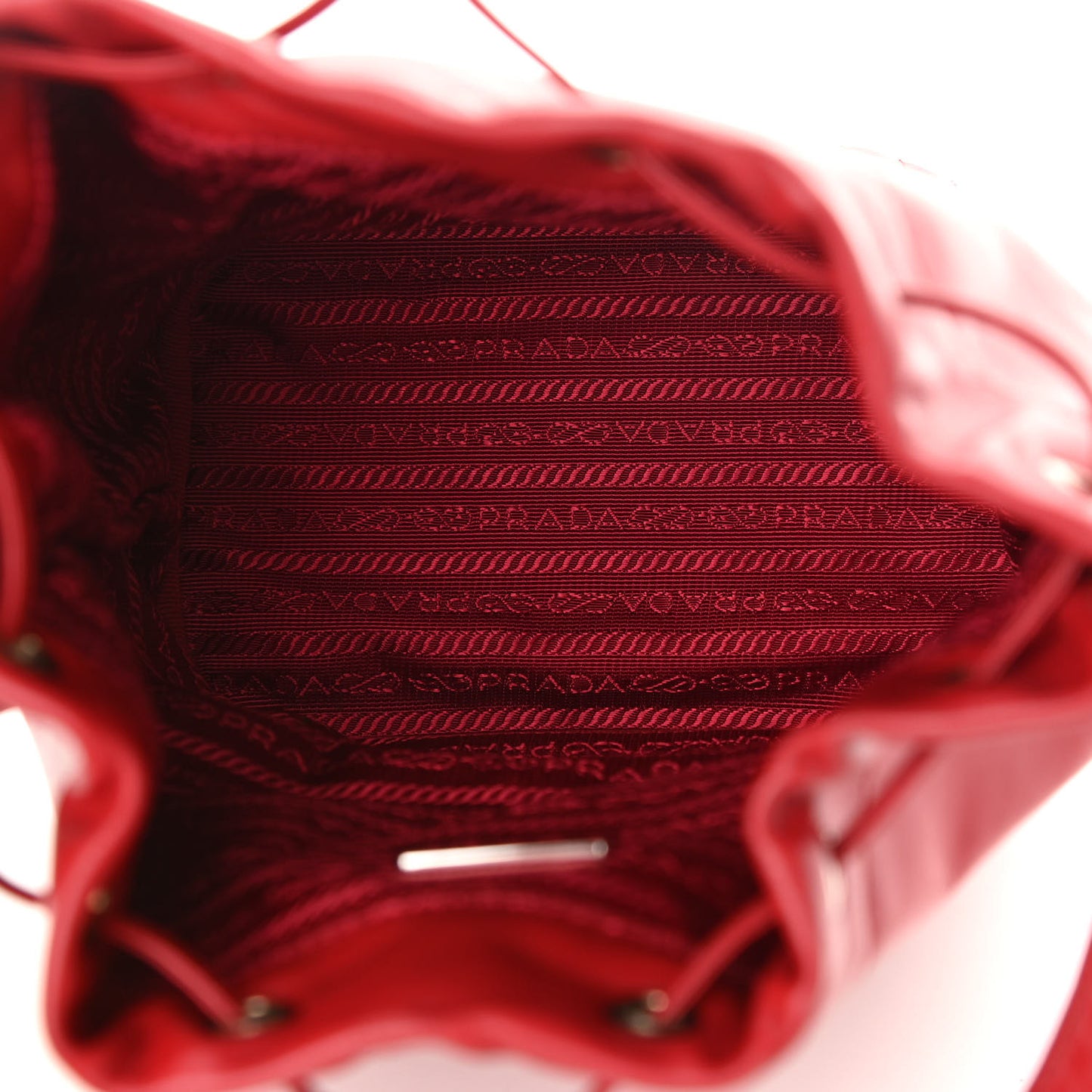 Soft Calfskin Impunture Diagramme Bucket Bag Rosso