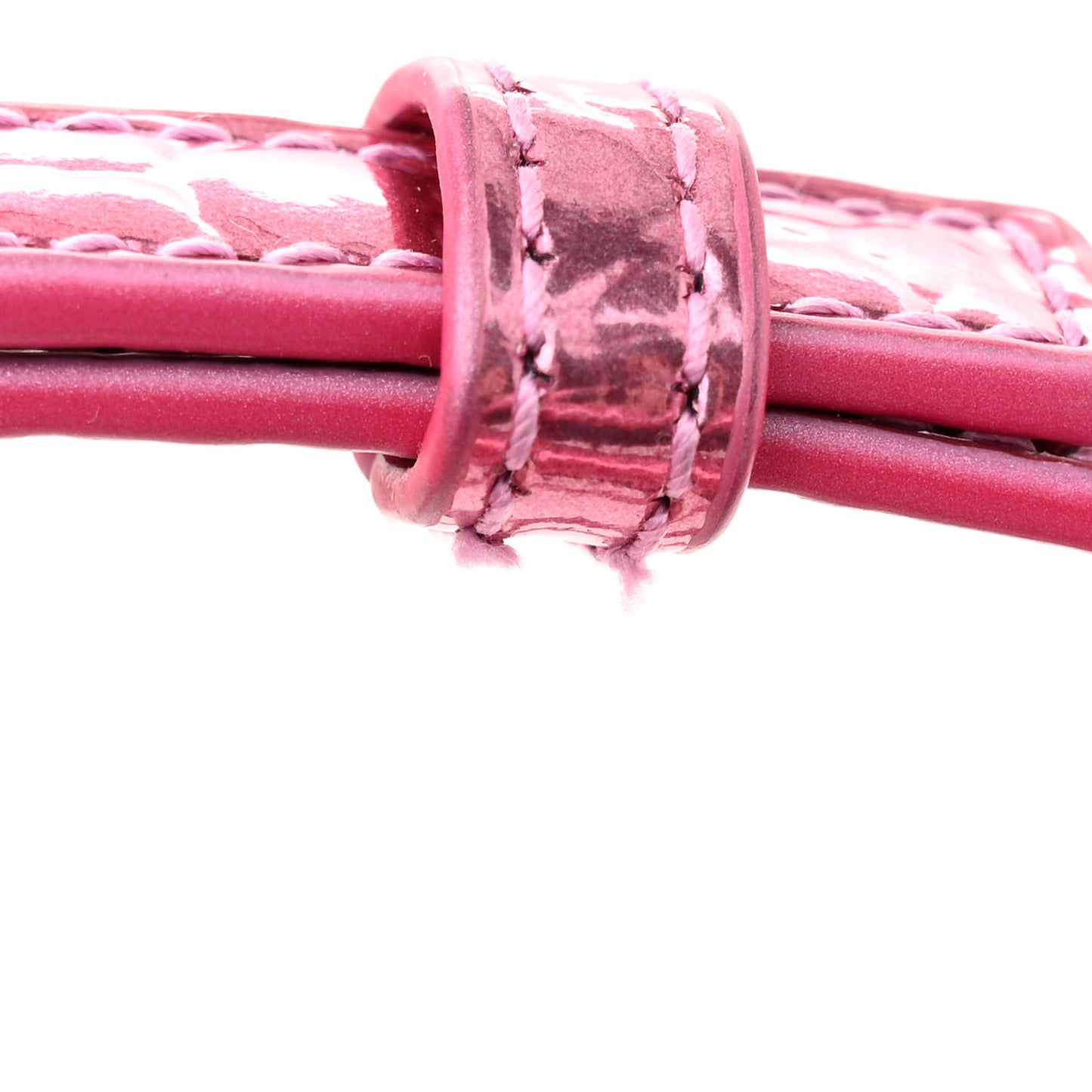Metallic Shiny Calfskin Crocodile Embossed Hourglass Top Handle Bag XS Pink