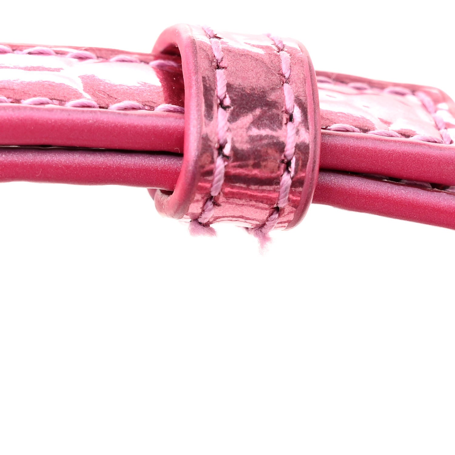 Balenciaga Metallic Shiny Calfskin Crocodile Embossed Hourglass Top Handle Bag XS Pink 11 of 14