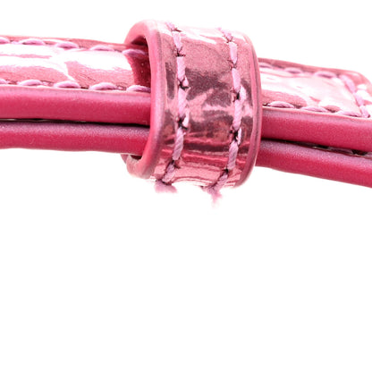 Balenciaga Metallic Shiny Calfskin Crocodile Embossed Hourglass Top Handle Bag XS Pink 11 of 14