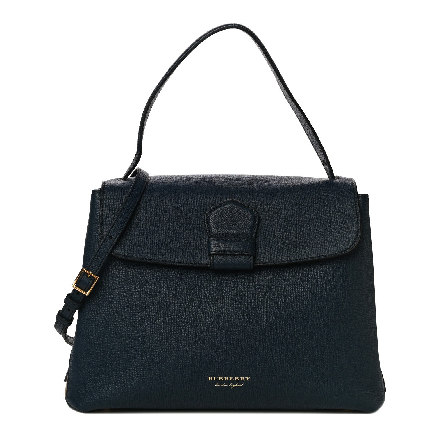 Burberry Derby Calfskin House Check Medium Camberley Ink Blue 1 of 11