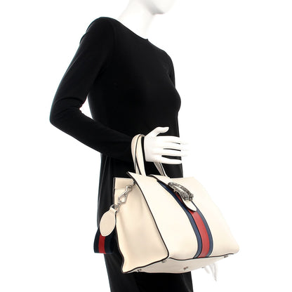 Gucci Calfskin Web Stripe Large Dionysus Tote Bag White 3 of 8