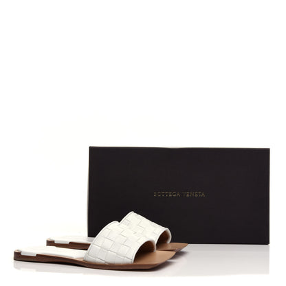 Bottega Veneta Nappa Intrecciato Squared Toe Flat Sandals 37.5 White 10 of 10