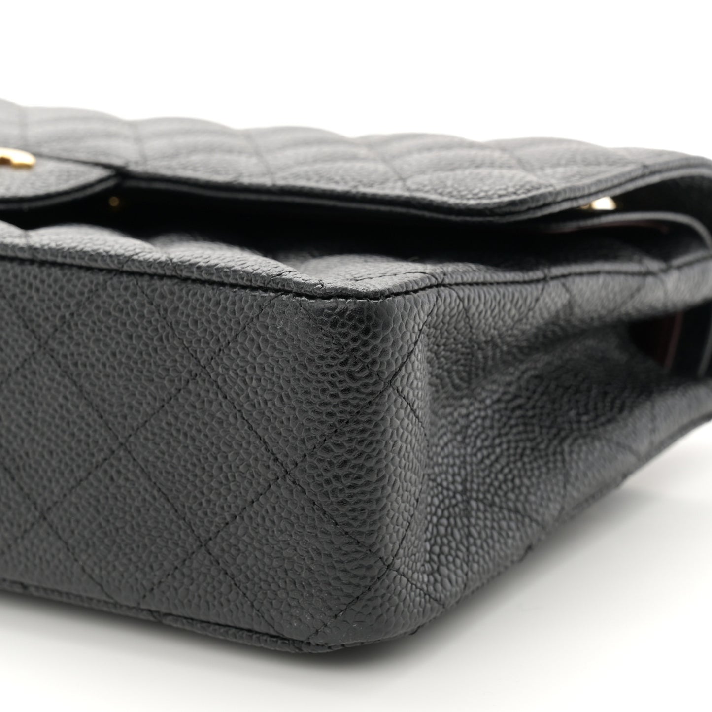 Caviar Quilted Medium Double Flap Black