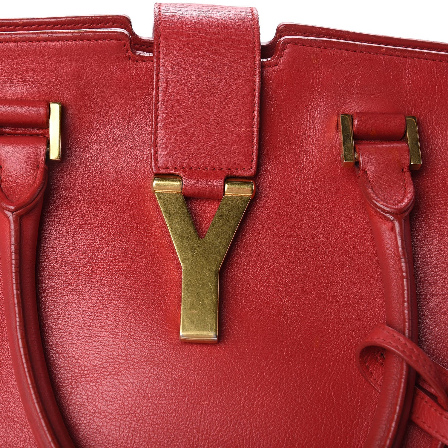 Saint Laurent Calfskin Medium Classic Y Cabas Red 8 of 15