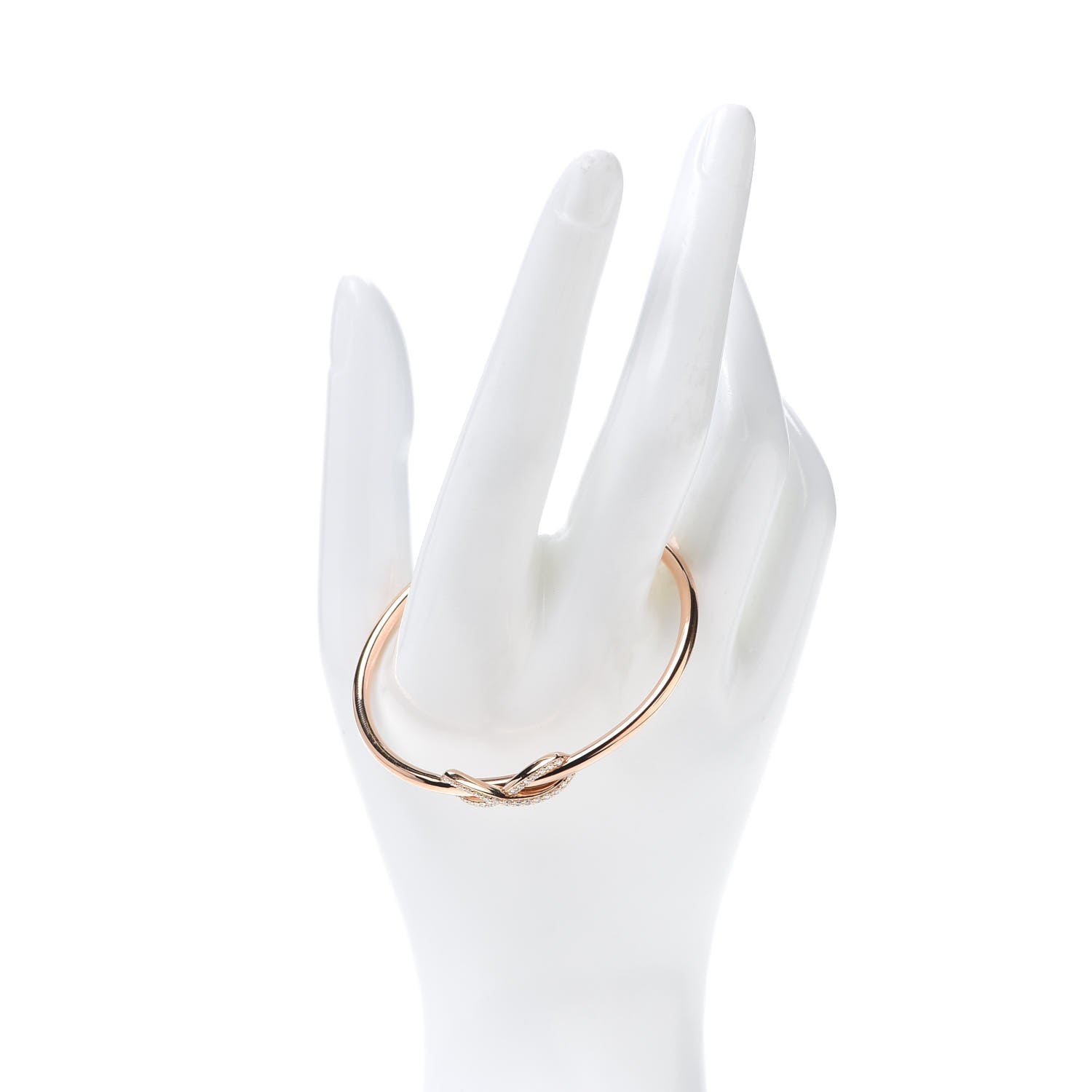 Tiffany 18K Rose Gold Diamond Infinity Cuff Bracelet 2 of 5
