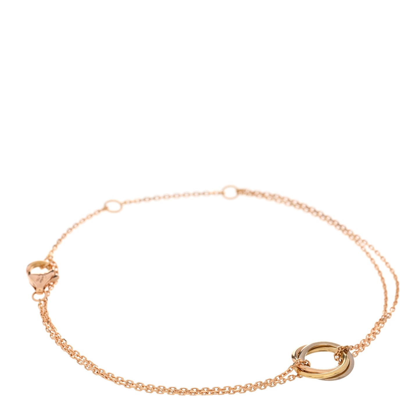 18K Pink Yellow White Gold Trinity Bracelet