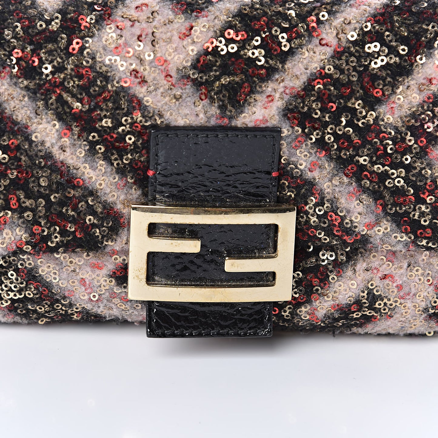 Wool Sequin Macro FF Diagonal Mini Mama Baguette