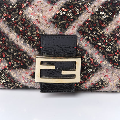 Fendi Wool Sequin Macro FF Diagonal Mini Mama Baguette 9 of 10
