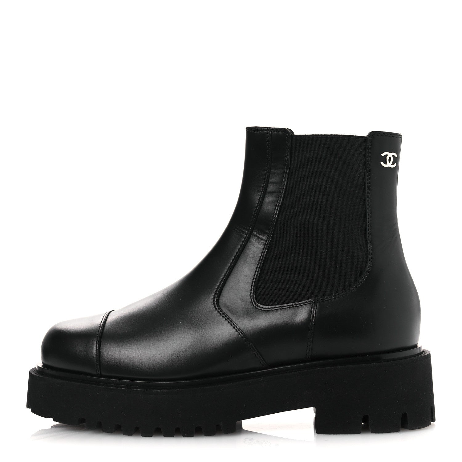Chanel Calfskin Cap Toe CC Short Boots 41 Black 1 of 11