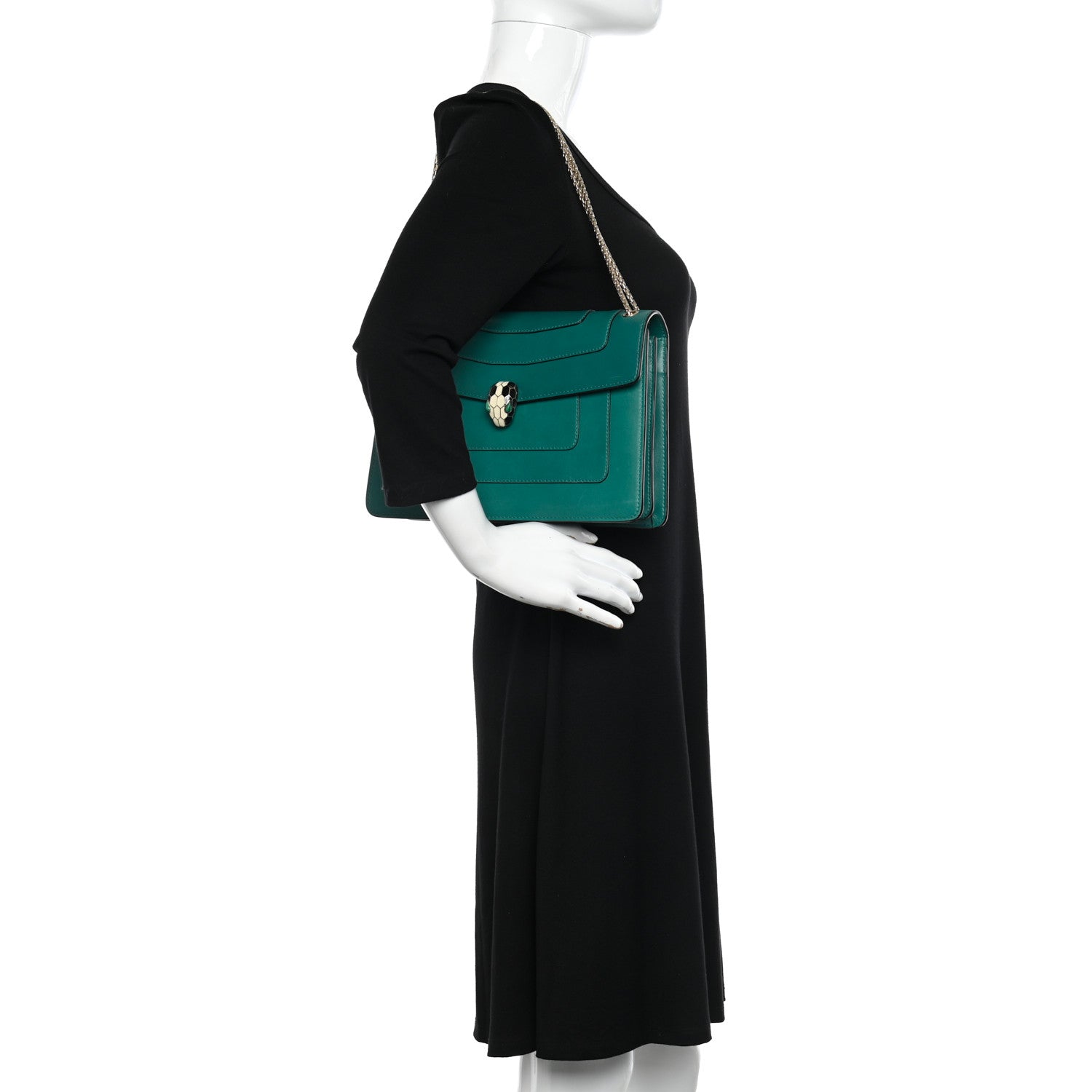 Bulgari Calfskin Serpenti Forever Shoulder Bag Emerald Green 2 of 12