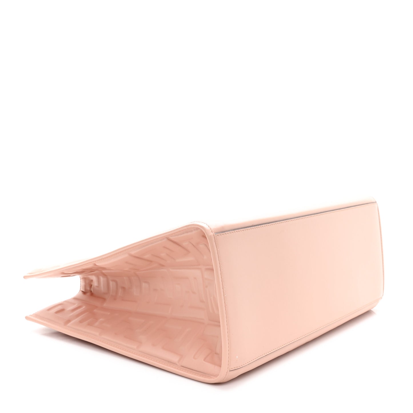 Vitello Plexiglass FF Embossed Medium Fendi Sunshine Shopper Tote Baby Pink