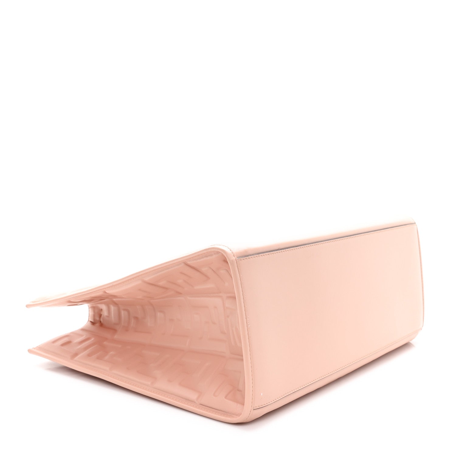 Fendi Vitello Plexiglass FF Embossed Medium Fendi Sunshine Shopper Tote Baby Pink 4 of 10