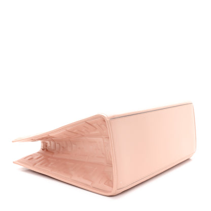 Fendi Vitello Plexiglass FF Embossed Medium Fendi Sunshine Shopper Tote Baby Pink 4 of 10