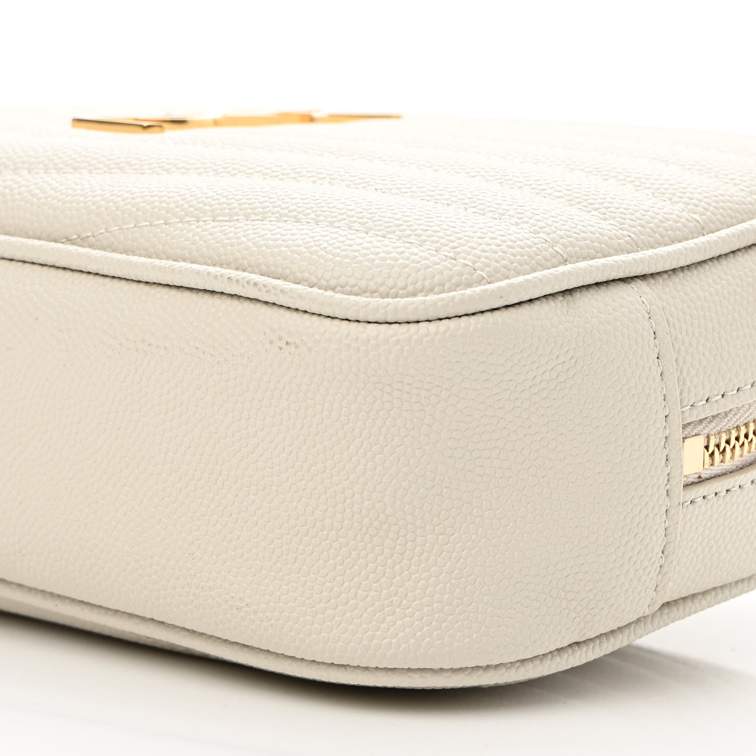 Saint Laurent Grain De Poudre Matelasse Monogram Mini Lou Camera Bag Crema Soft 8 of 9
