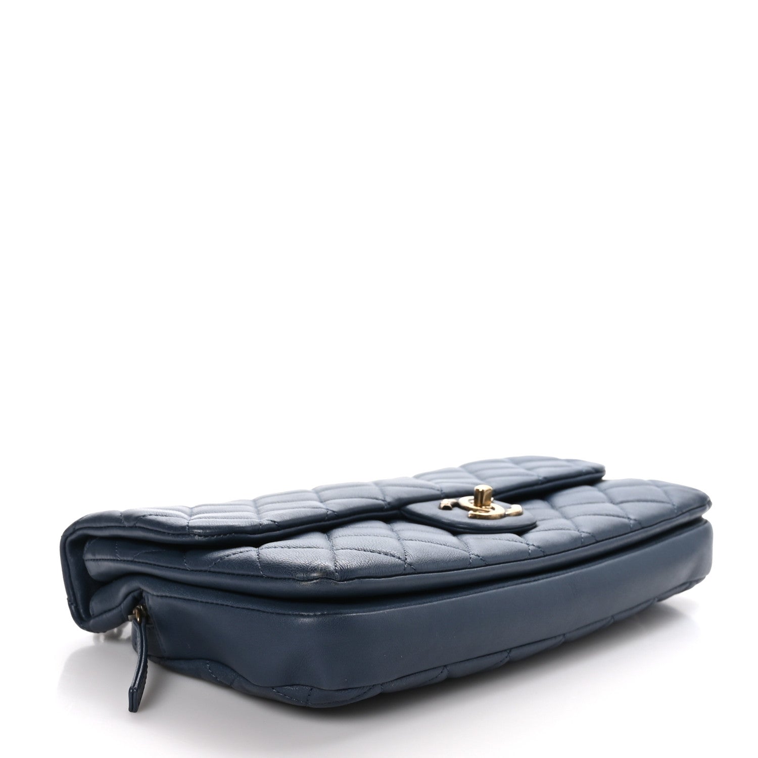Chanel Calfskin Quilted Medium CC Crown Flap Blue 4 of 10