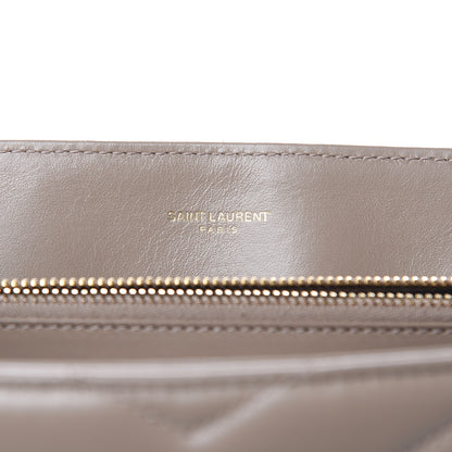 Saint Laurent Calfskin Y Quilted Monogram Medium Loulou Chain Satchel Dusty Grey 7 of 11