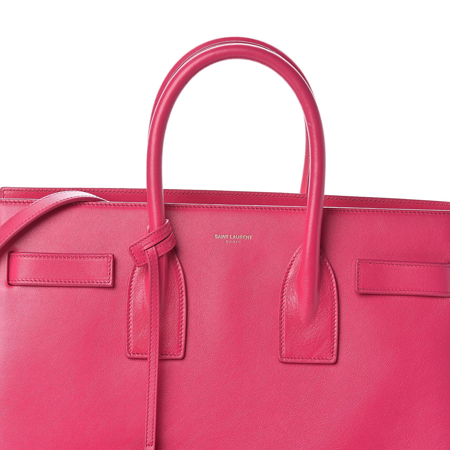 Saint Laurent Calfskin Small Sac De Jour Lipstick Fuchsia 7 of 9