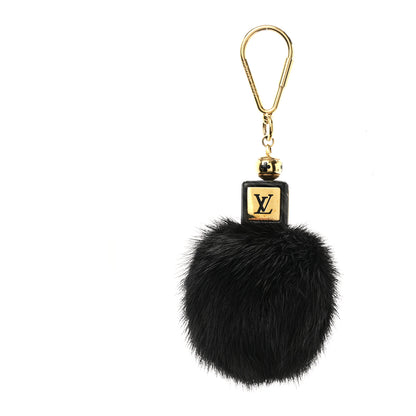 Louis Vuitton Mink Fur Fluffy Bag Charm Black 1 of 4