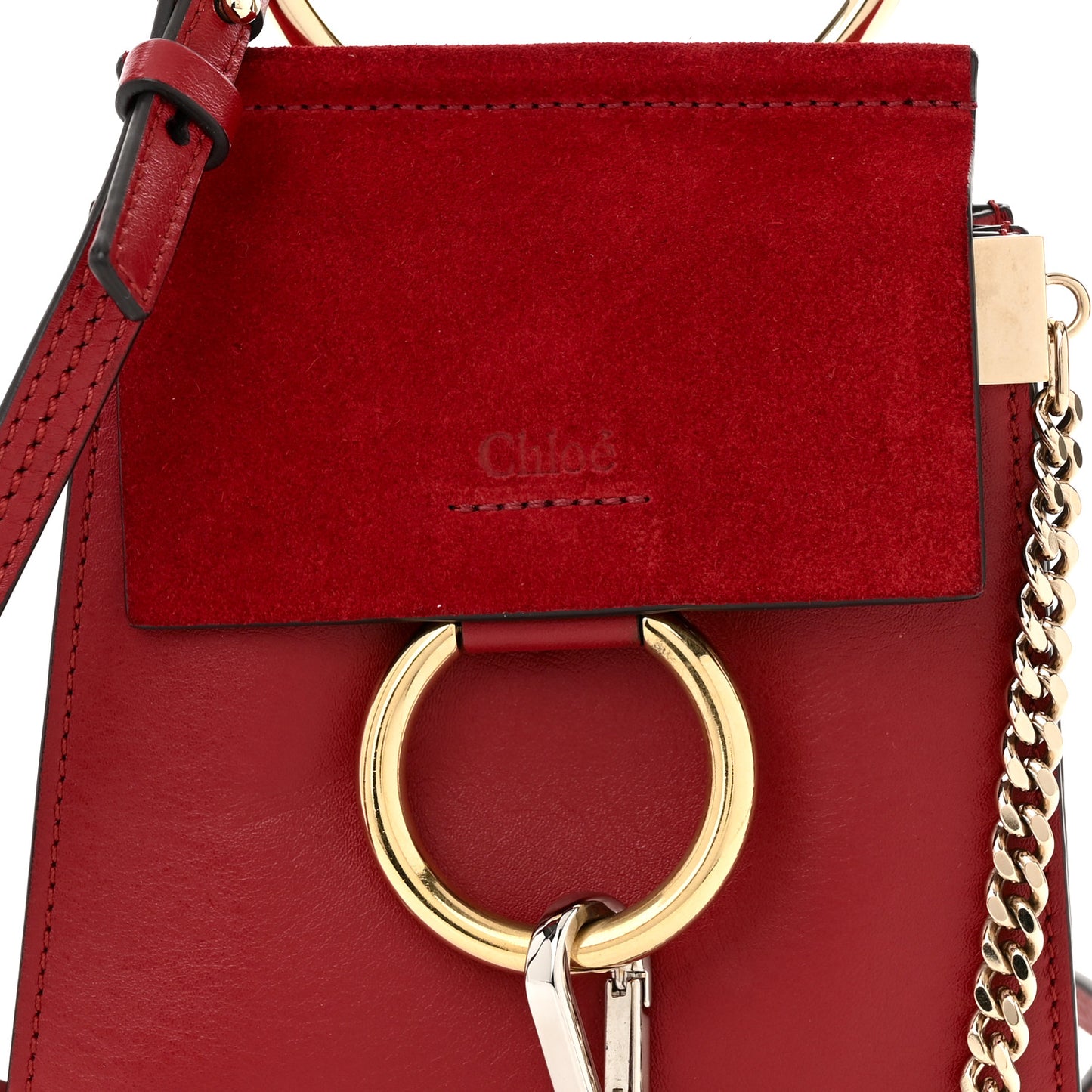 Suede Calfskin Mini Faye Bracelet Bag Plum Purple