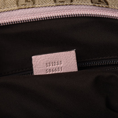 Gucci Monogram Large Web Handle Tote Pink Blue 7 of 10
