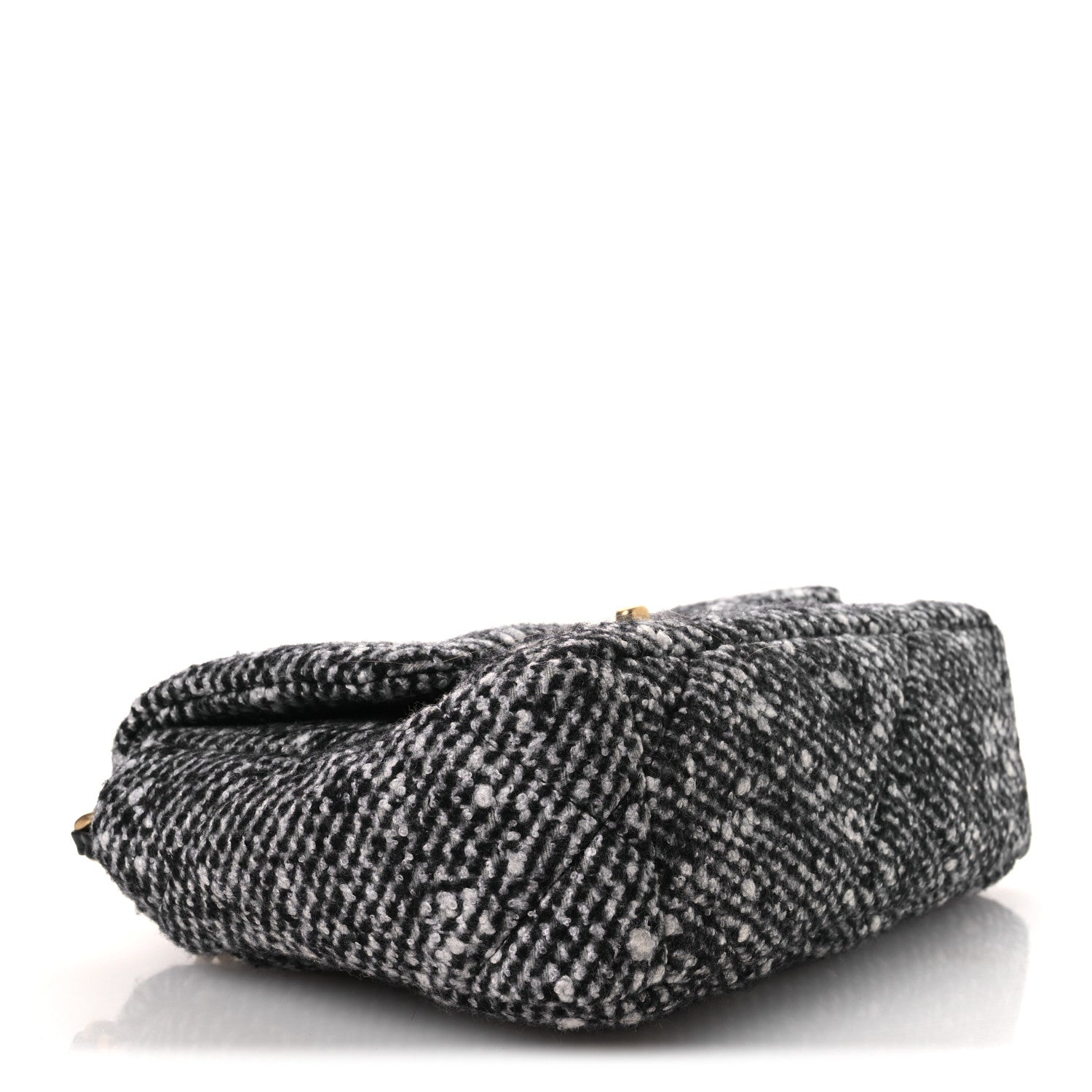 Chanel Tweed Quilted Medium Chanel 19 Flap Black White 4 of 12