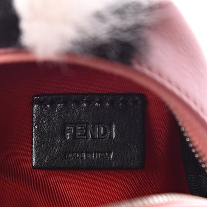 Fendi Vitello Dolce Elaphe Crystal Nutria Fox Fur Monster Eyes Mini Backpack Charm Bois de Rose Black Multicolor 5 of 12