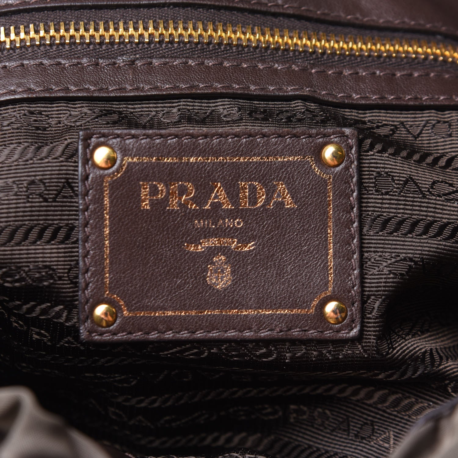 Prada Tessuto Nylon Jacquard Logo Tote Fumo 5 of 10