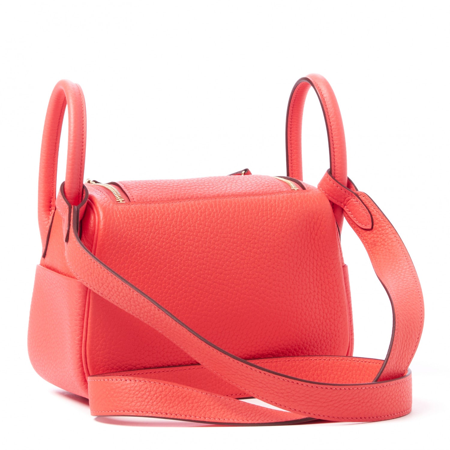 Hermes Taurillon Clemence Mini Lindy 20 Rose Texas 3 of 12