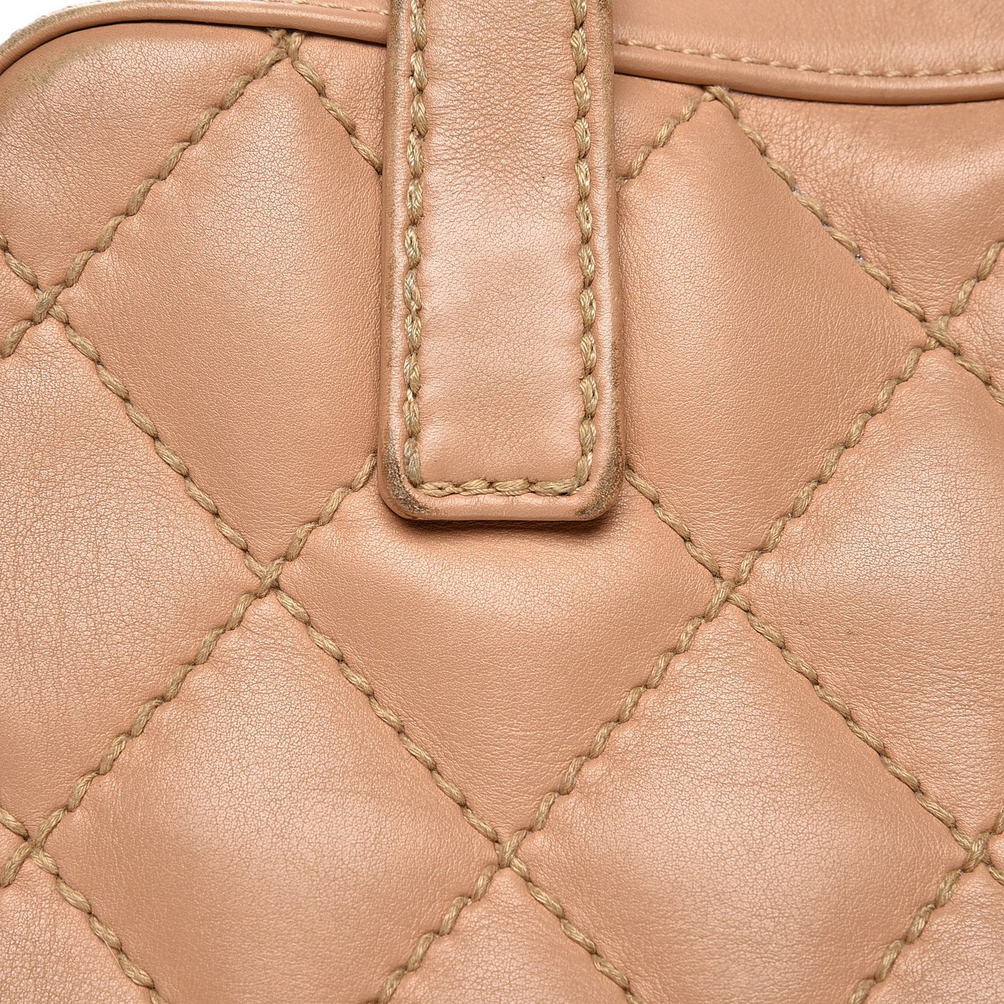 Lambskin Surpique Shoulder Bag Beige