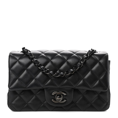 Chanel Lambskin Quilted Mini Rectangular Flap So Black 1 of 9