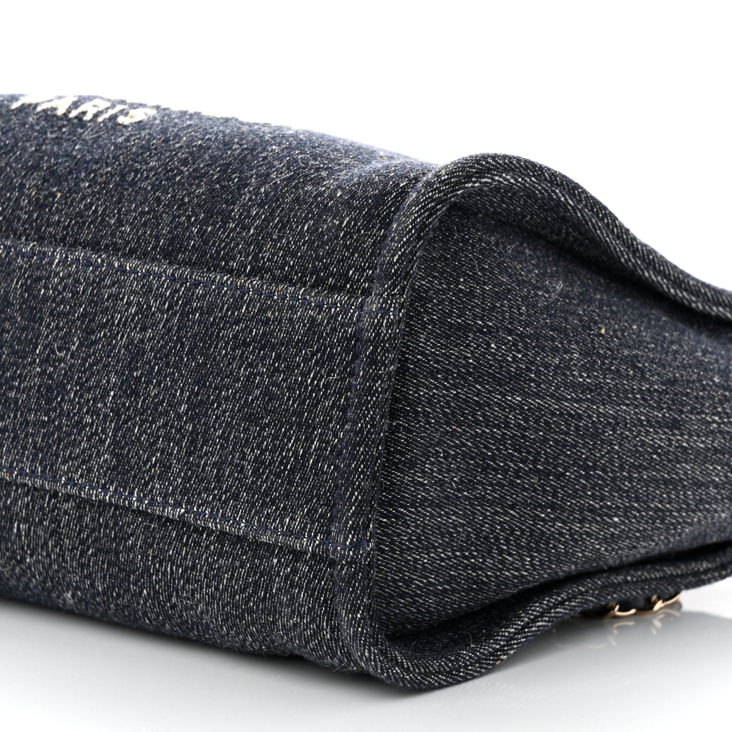 Denim Small Deauville Tote Dark Blue White