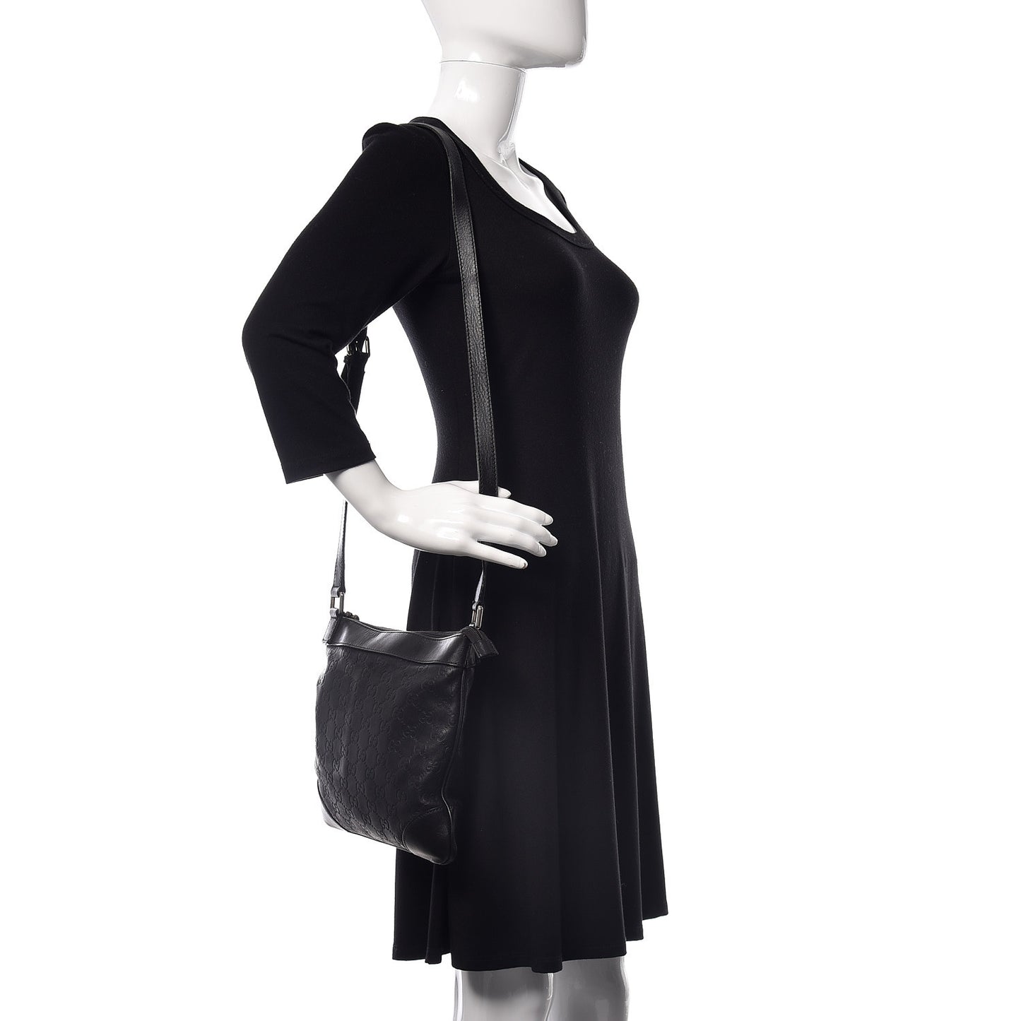Guccissima Small Flat Messenger Bag Black