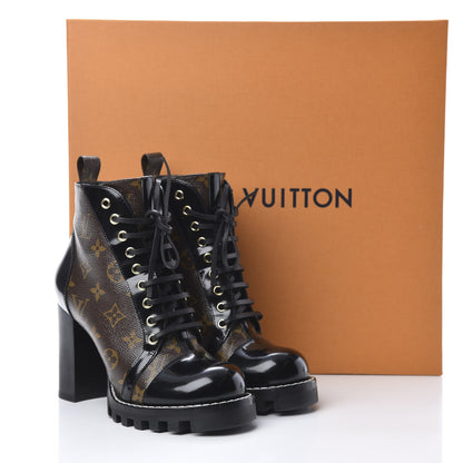 Louis Vuitton Patent Calfskin Monogram Star Trail Ankle Boots 39 Black 7 of 7