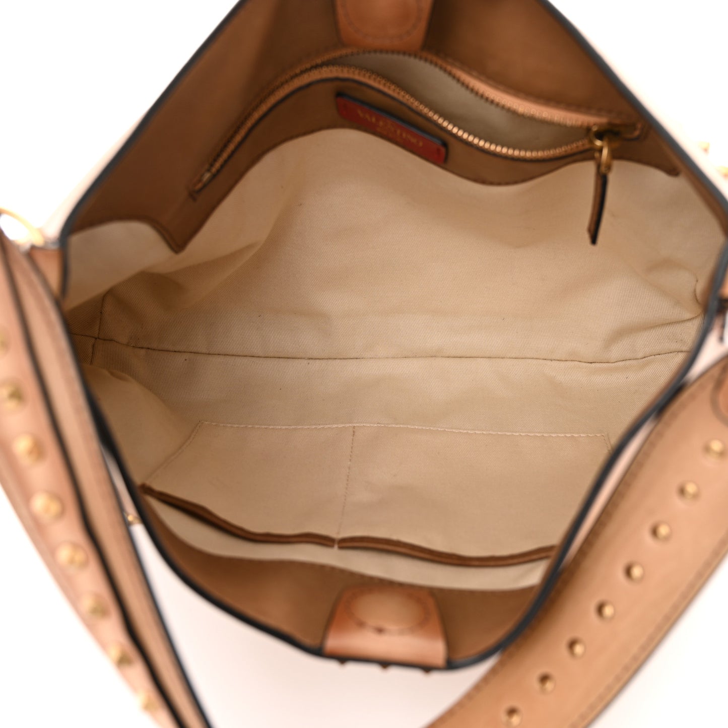 Buffed Calfskin Medium Twinkle Studs Hobo Camel