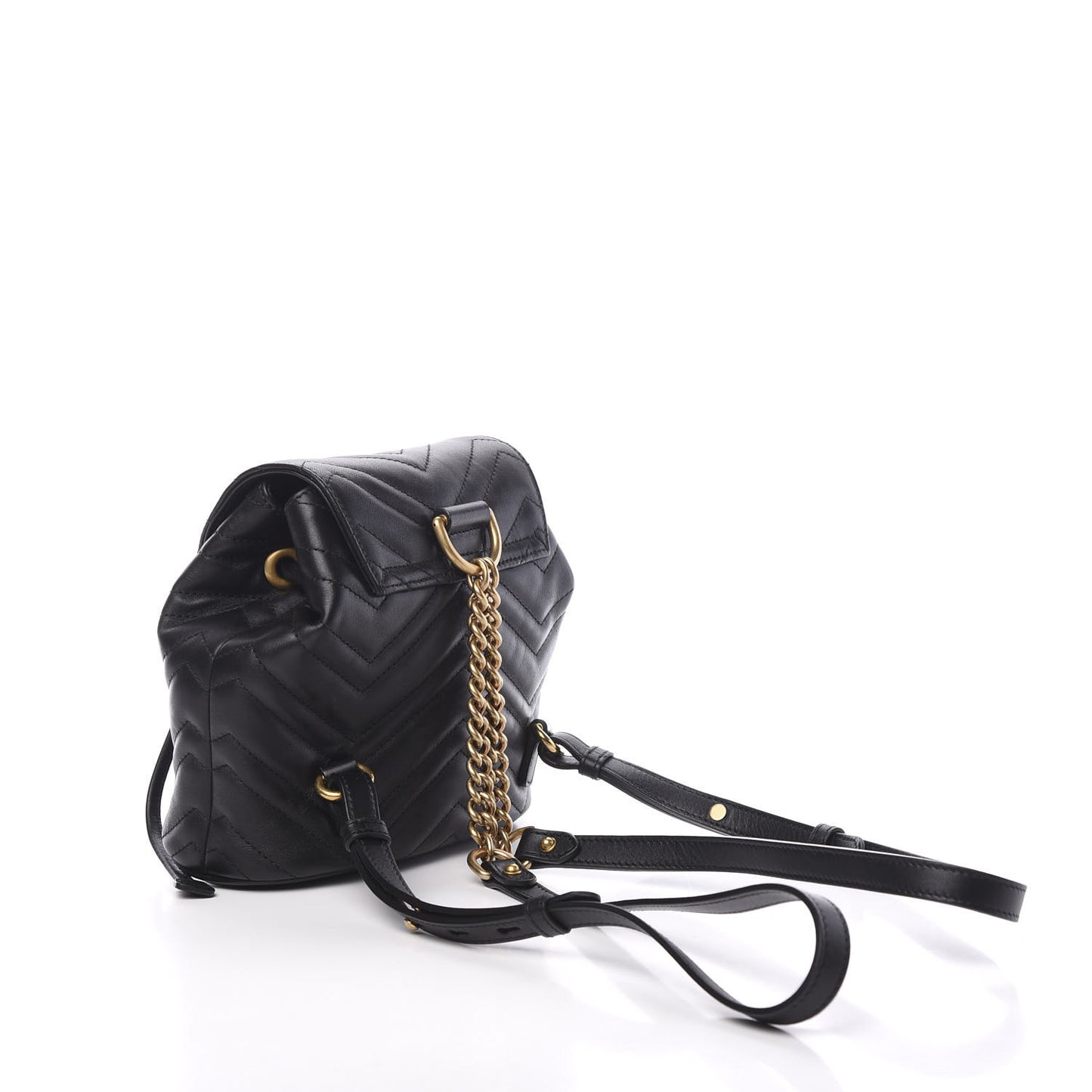Calfskin Matelasse GG Marmont Flap Backpack Black