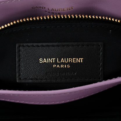 Saint Laurent Denim Y Quilted Monogram Toy Loulou Crossbody Bag Bleached Lilac 6 of 10