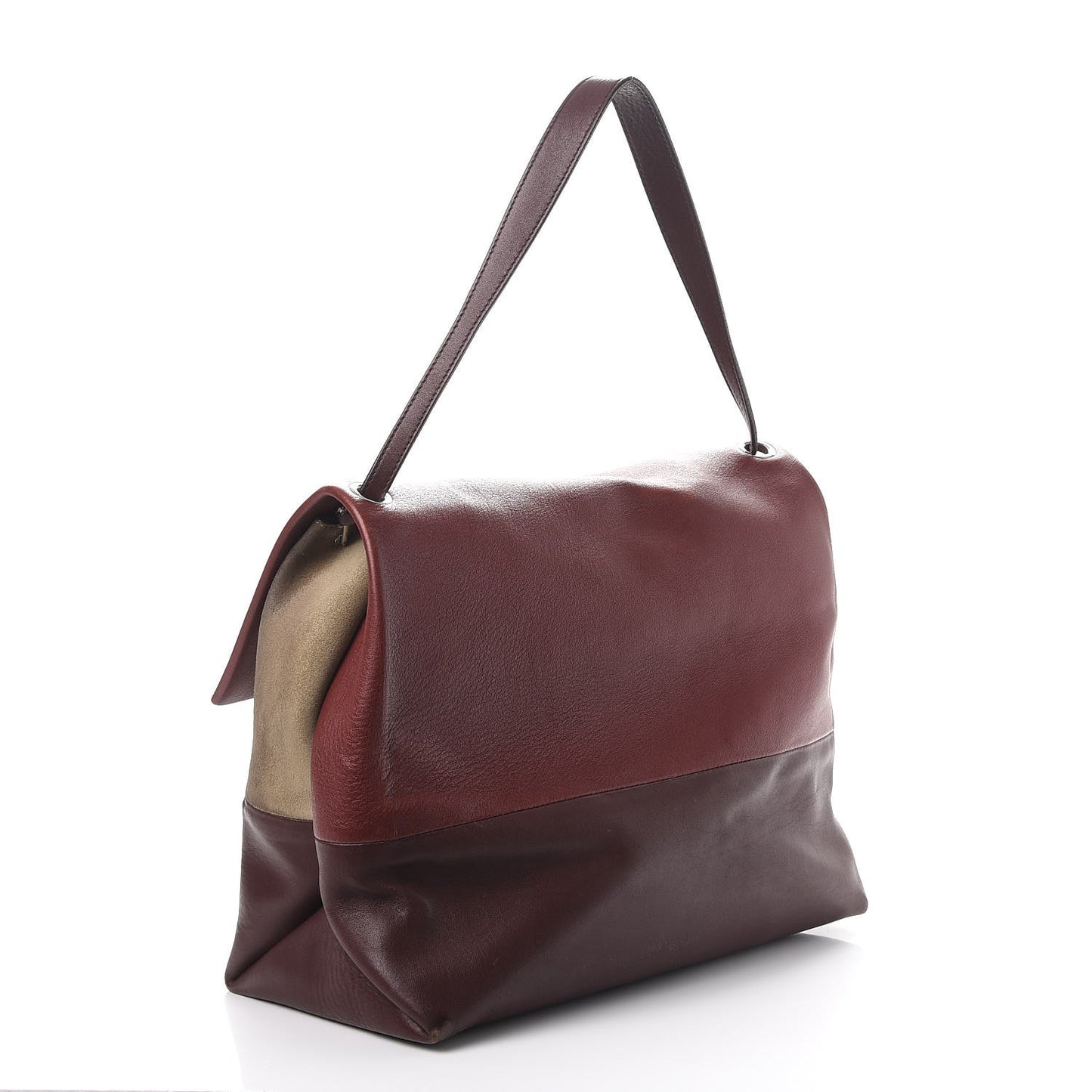Calfskin Suede All Soft Shoulder Bag Burgundy
