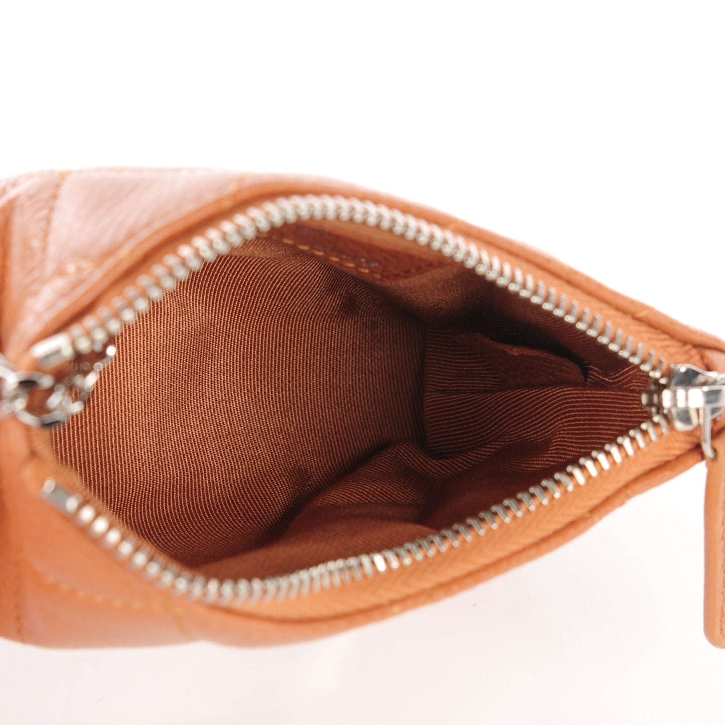 Caviar Quilted Key Holder Case Light Brown
